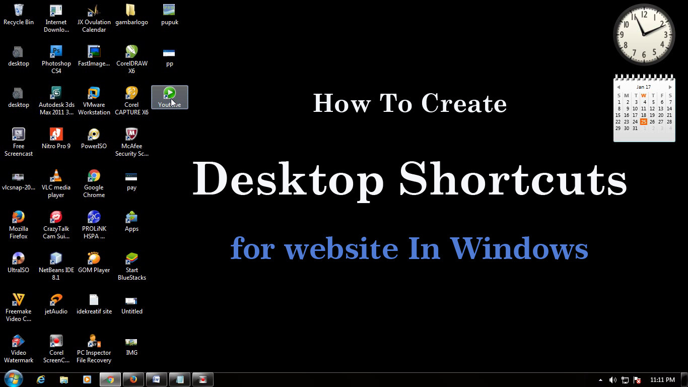 how to create a shortcut on desktop to website